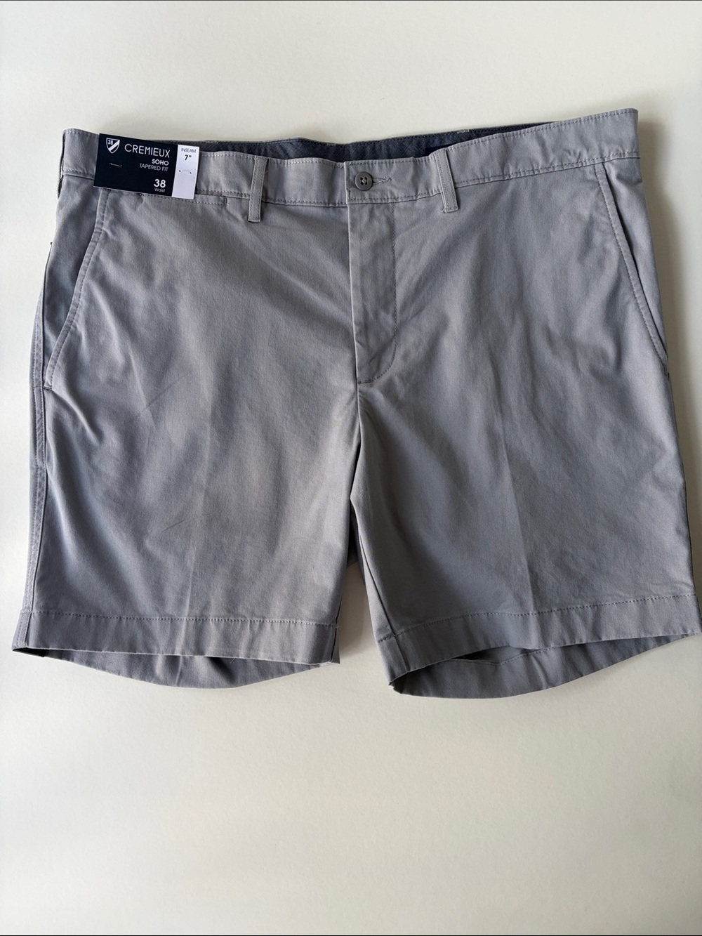 Cremieux Men’s 7” Soho Tapered Fit Shorts Size 38 Grey